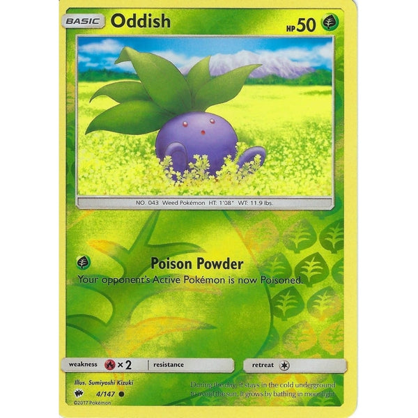 Pokemon SM-3 Burning Shadows: ODDISH - 4/147 - Reverse Holo