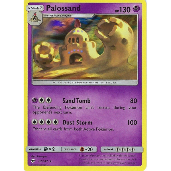 Pokemon SM-3 Burning Shadows: PALOSSAND - 62/147 - Holo
