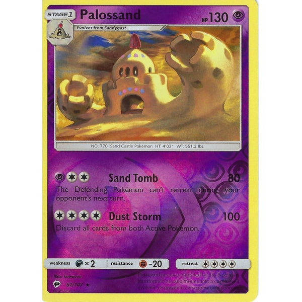 Pokemon SM-3 Burning Shadows: PALOSSAND - 62/147 - Reverse Holo