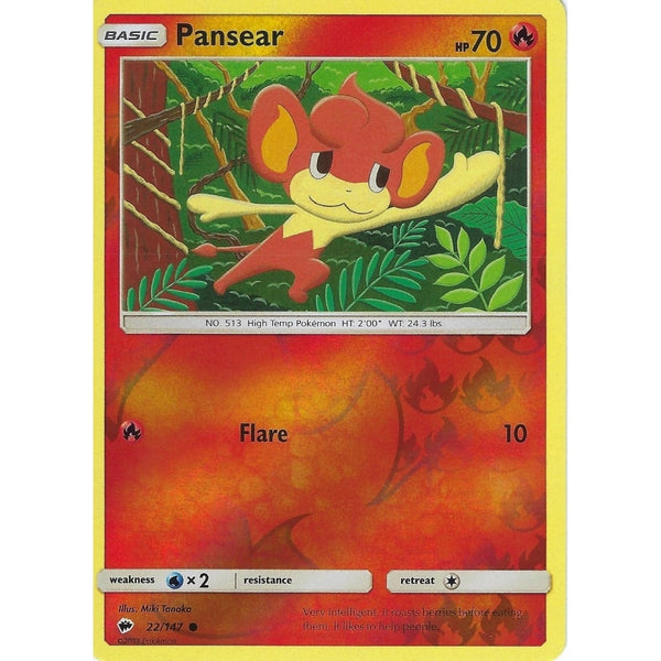 Pokemon SM-3 Burning Shadows: PANSEAR - 22/147 - Reverse Holo