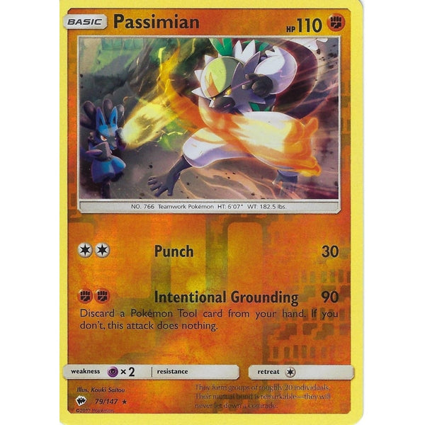 Pokemon SM-3 Burning Shadows: PASSIMIAN - 79/147 - Reverse Holo