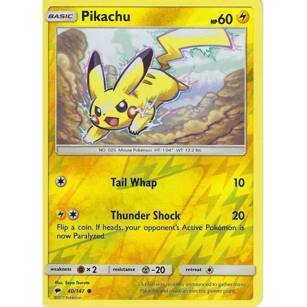 Pokemon SM-3 Burning Shadows: PIKACHU - 40/147 - Reverse Holo