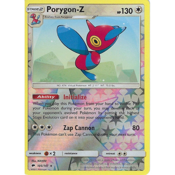 Pokemon SM-3 Burning Shadows: PORYGON-Z - 105/147 - Reverse Holo