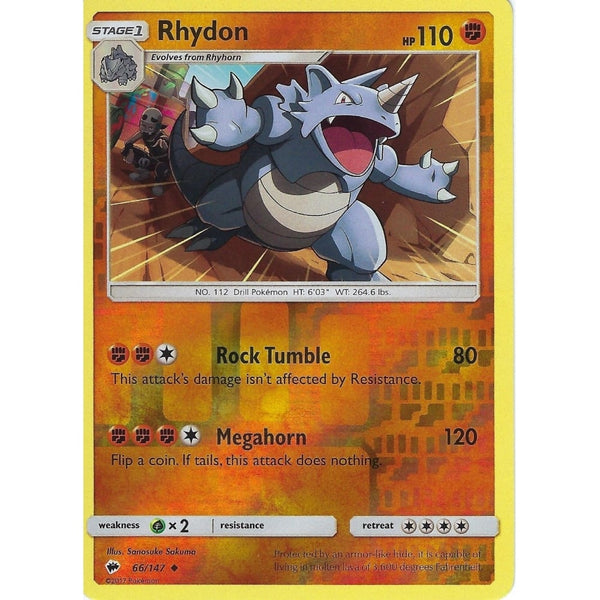 Pokemon SM-3 Burning Shadows: RHYDON - 66/147 - Reverse Holo