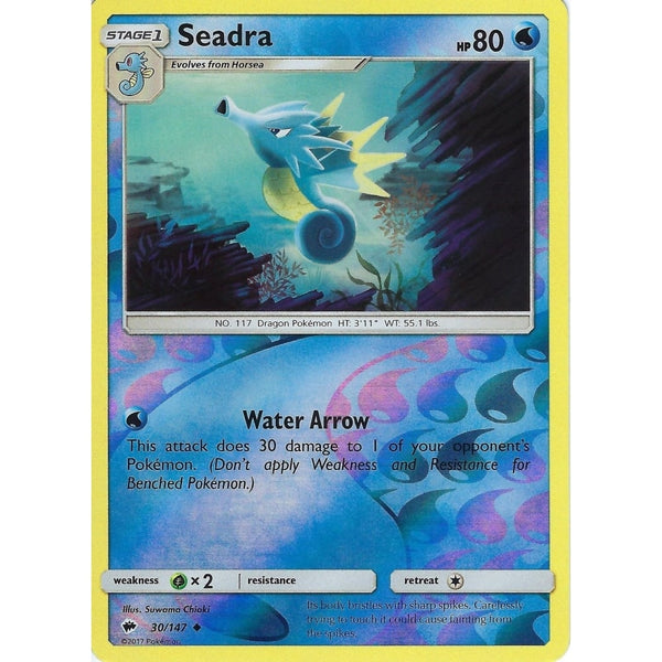 Pokemon SM-3 Burning Shadows: SEADRA - 30/147 - Reverse Holo