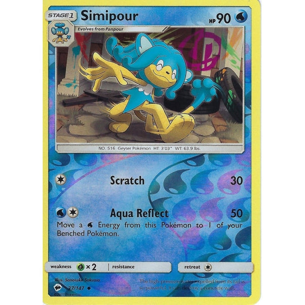 Pokemon SM-3 Burning Shadows: SIMIPOUR - 37/147 - Reverse Holo