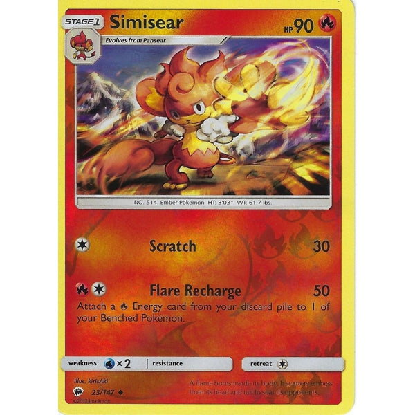 Pokemon SM-3 Burning Shadows: SIMISEAR - 23/147 - Reverse Holo