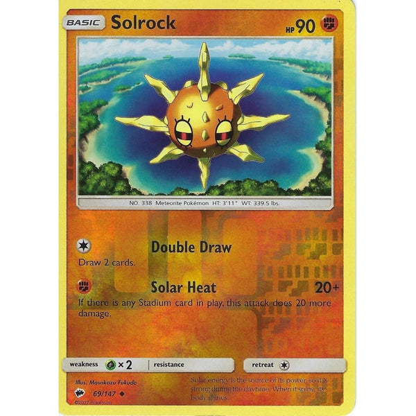 Pokemon SM-3 Burning Shadows: SOLROCK - 69/147 - Reverse Holo