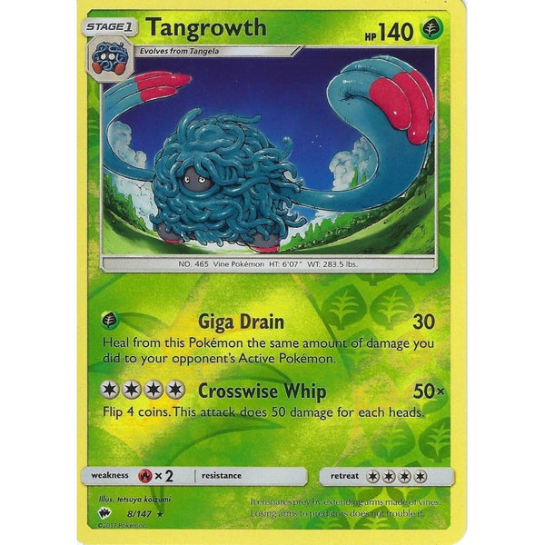 Pokemon SM-3 Burning Shadows: TANGROWTH - 8/147 - Reverse Holo