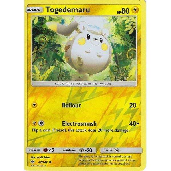 Pokemon SM-3 Burning Shadows: TOGEDEMARU - 47/147 - Reverse Holo