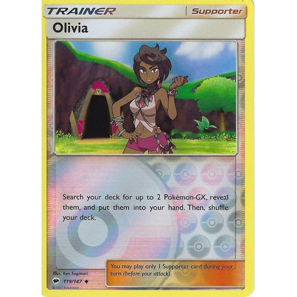 Pokemon SM-3 Burning Shadows Trainer Card: OLIVIA - 119/147 - Reverse Holo