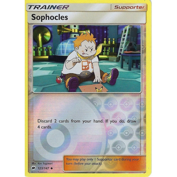 Pokemon SM-3 Burning Shadows Trainer Card: SOPHOCLES - 123/147 - Reverse Holo