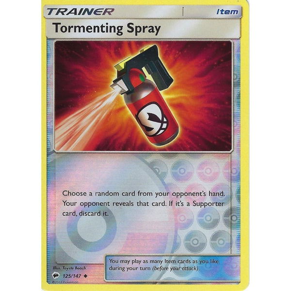 Pokemon SM-3 Burning Shadows Trainer Card: TORMENTING SPRAY - 125/147 -Reverse Holo