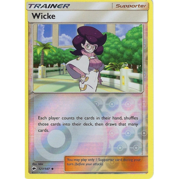 Pokemon SM-3 Burning Shadows Trainer Card: WICKE - 127/147 - Reverse Holo