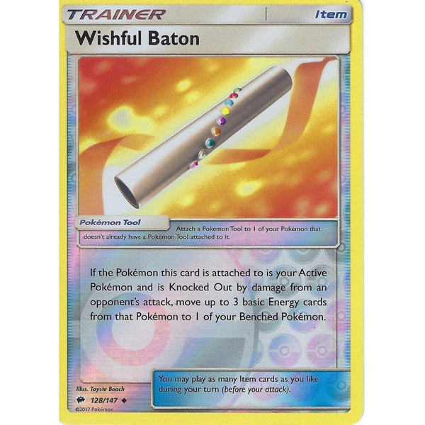 Pokemon SM-3 Burning Shadows Trainer Card: WISHFUL BATON - 128/147 - Reverse Holo