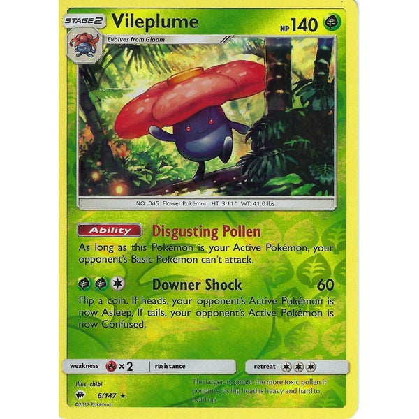 Pokemon SM-3 Burning Shadows: VILEPLUME - 6/147 - Reverse Holo