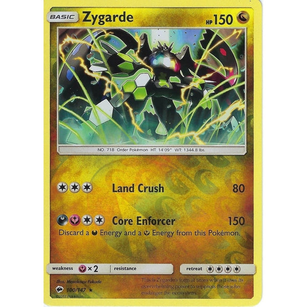 Pokemon SM-3 Burning Shadows: ZYGARDE - 100/147 - Reverse Holo