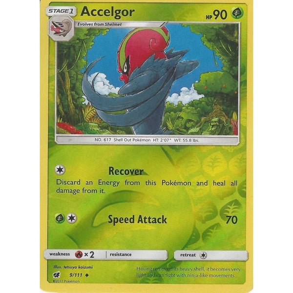 Pokemon SM-4 Crimson Invasion Card: ACCELGOR - 9/111 - Reverse Holo