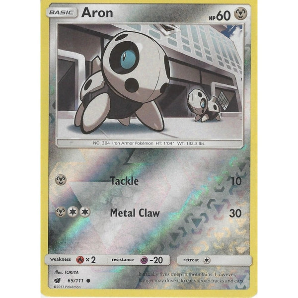 Pokemon SM-4 Crimson Invasion Card: ARON - 65/111 - Reverse Holo