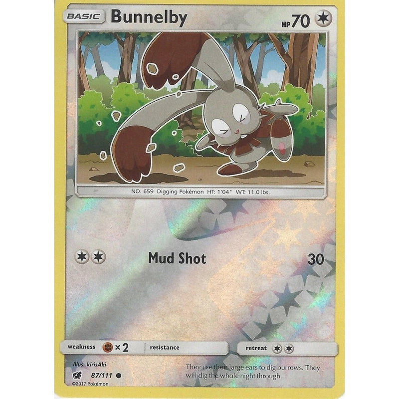 Pokemon SM-4 Crimson Invasion Card: BUNNELBY - 87/111 - Reverse Holo - Recaptured LTD Pokemon SM-4 Crimson Invasion Card: BUNNELBY - 87/111 - Reverse Holo - Recaptured LTD