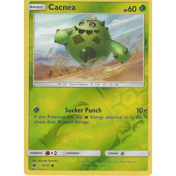Pokemon SM-4 Crimson Invasion Card: CACNEA - 5/111 - Reverse Holo