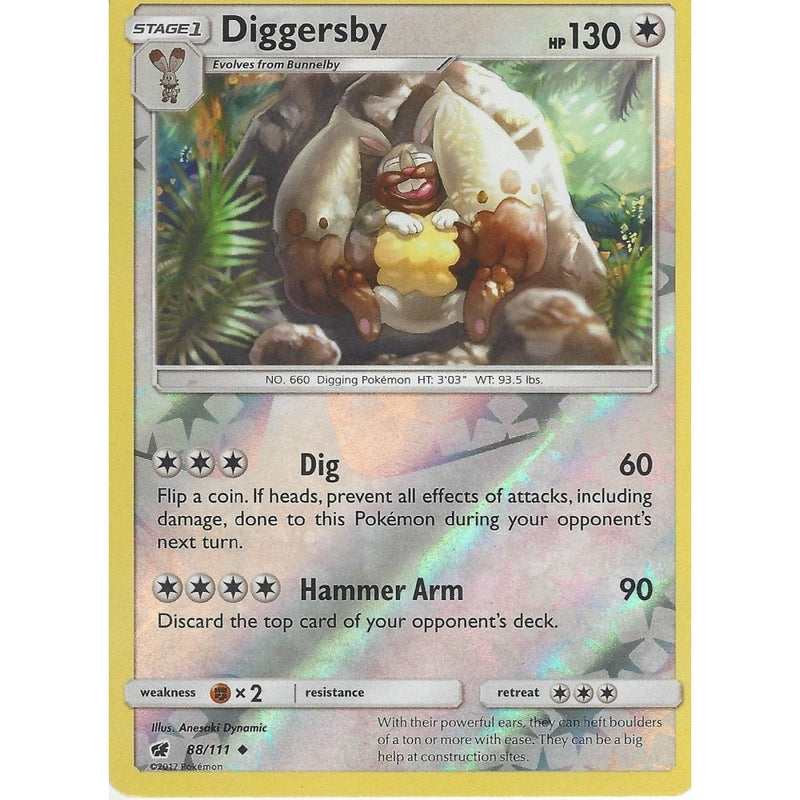 Pokemon SM-4 Crimson Invasion Card: DIGGERSBY - 88/111 - Reverse Holo - Recaptured LTD Pokemon SM-4 Crimson Invasion Card: DIGGERSBY - 88/111 - Reverse Holo - Recaptured LTD