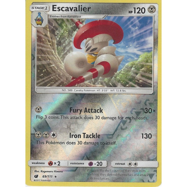 Pokemon SM-4 Crimson Invasion Card: ESCAVALIER - 69/111 - Reverse Holo