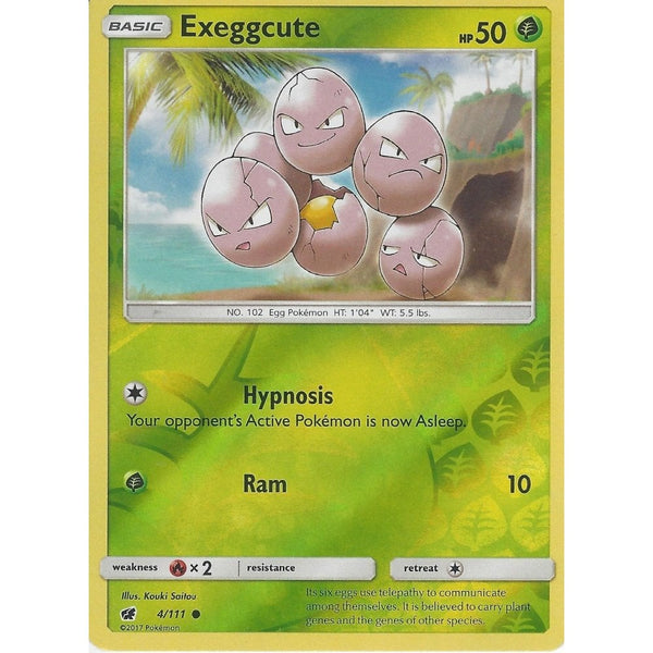 Pokemon SM-4 Crimson Invasion Card: EXEGGCUTE - 4/111 - Reverse Holo