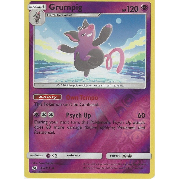Pokemon SM-4 Crimson Invasion Card: GRUMPIG - 42/111 - Reverse Holo