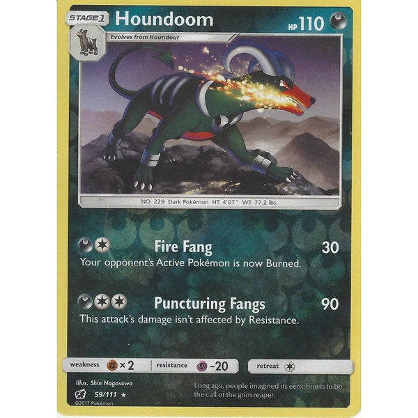 Pokemon SM-4 Crimson Invasion Card: HOUNDOOM - 59/111 - Reverse Holo
