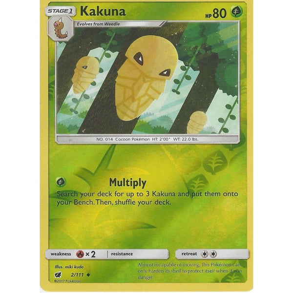 Pokemon SM-4 Crimson Invasion Card: KAKUNA - 2/111 - Reverse Holo