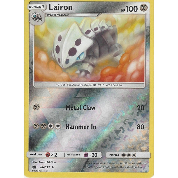 Pokemon SM-4 Crimson Invasion Card: LAIRON - 66/111 - Reverse Holo