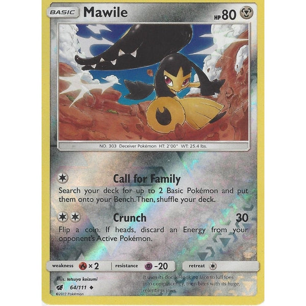 Pokemon SM-4 Crimson Invasion Card: MAWILE - 64/111 - Reverse Holo