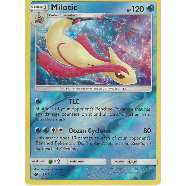 Pokemon SM-4 Crimson Invasion Card: MILOTIC - 27/111 - Reverse Holo