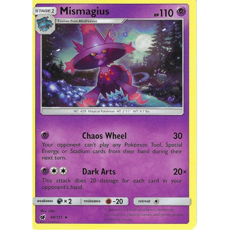 rare cards in crimson invasion Pokemon SM-4 Card: MISMAGIUS - 40/111 - Stage 1 Pokemon Top 15 SM Crimson Invasion