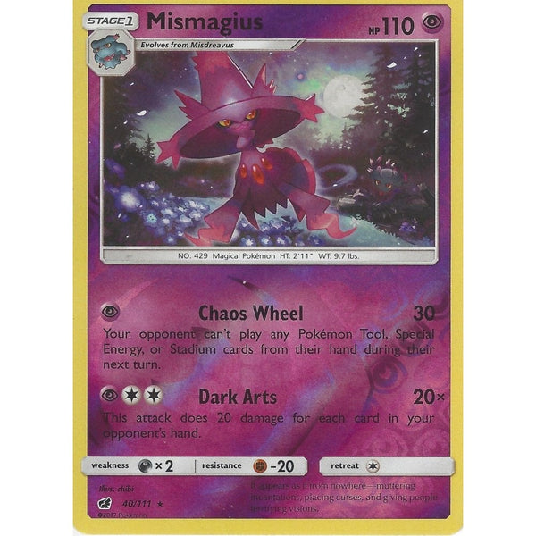 Pokemon SM-4 Crimson Invasion Card: MISMAGIUS - 40/111 - Reverse Holo