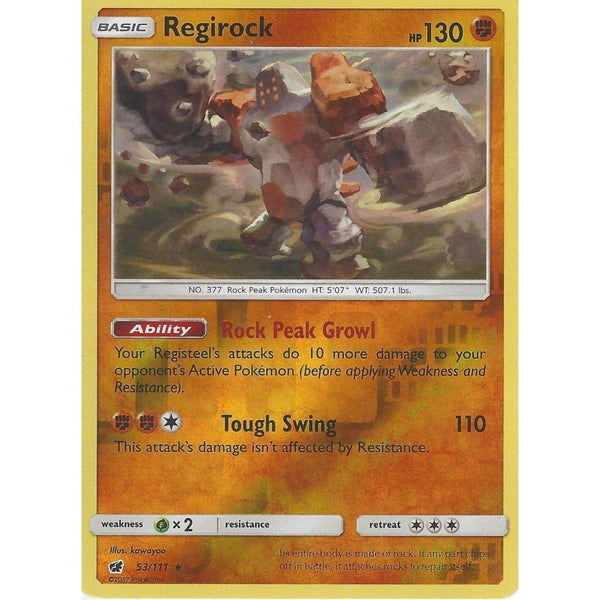 Pokemon SM-4 Crimson Invasion Card: REGIROCK - 53/111 - Reverse Holo