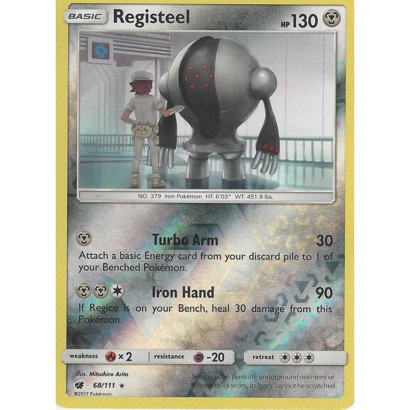 pokemon registeel card Pokemon SM-4 Crimson Invasion Card: REGISTEEL - 68/111 - Reverse Holo