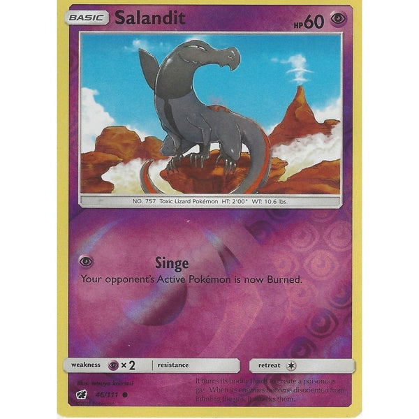 Pokemon SM-4 Crimson Invasion Card: SALANDIT - 46/111 - Reverse Holo