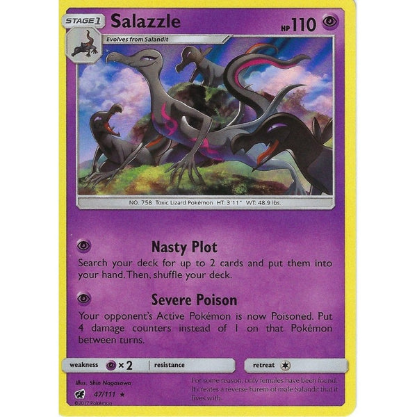 Pokemon SM-4 Crimson Invasion Card: SALAZZLE - 47/111 - Holo