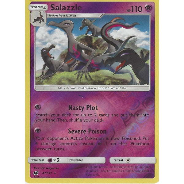 Pokemon SM-4 Crimson Invasion Card: SALAZZLE - 47/111 - Reverse Holo