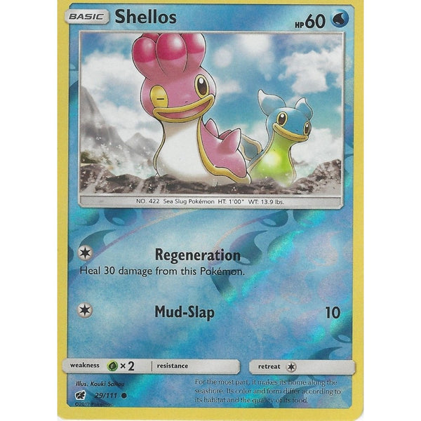 Pokemon SM-4 Crimson Invasion Card: SHELLOS - 29/111 - Reverse Holo
