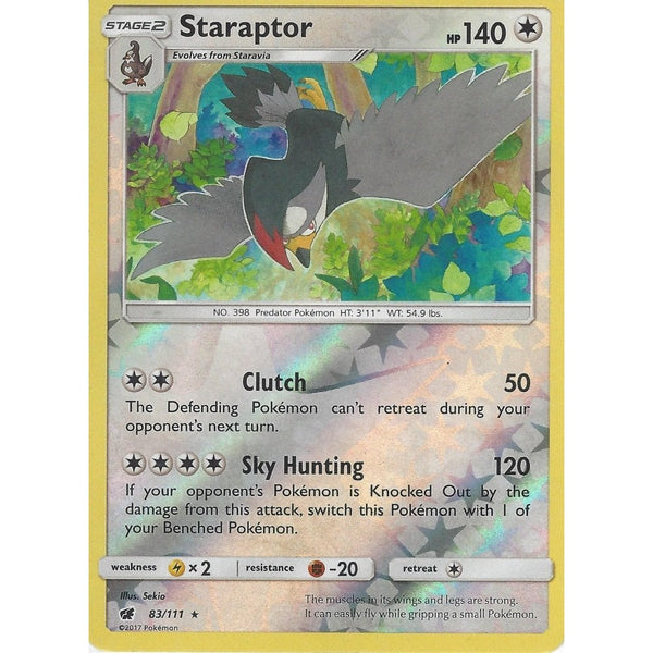 Pokemon SM-4 Crimson Invasion Card: STARAPTOR - 83/111 - Reverse Holo