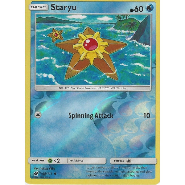 Pokemon SM-4 Crimson Invasion Card: STARYU - 15/111 - Reverse Holo