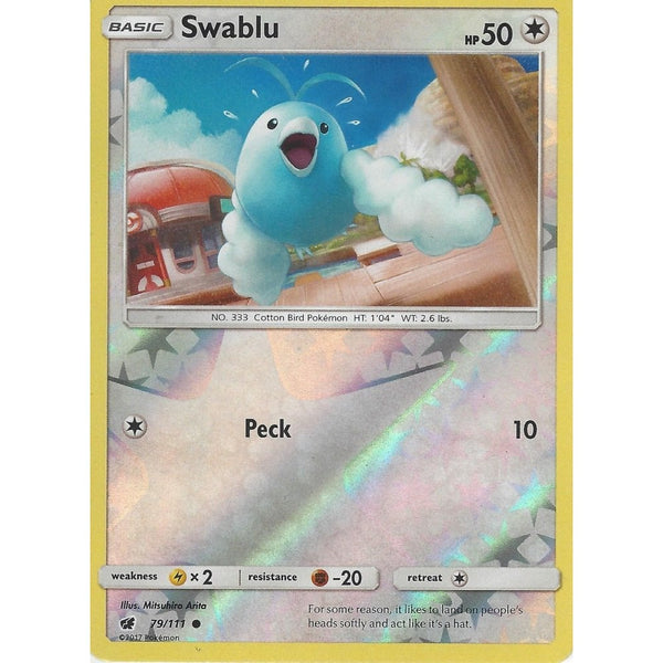 Pokemon SM-4 Crimson Invasion Card: SWABLU - 79/111 - Reverse Holo