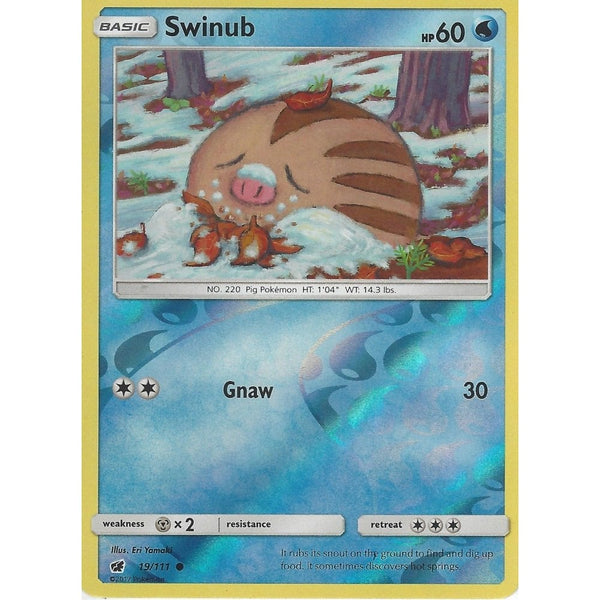 Pokemon SM-4 Crimson Invasion Card: SWINUB - 19/111 - Reverse Holo