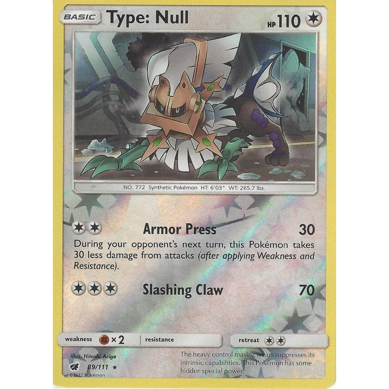 pokemon type null card Pokemon SM-4 Crimson Invasion Card: TYPE: NULL - 89/111 - Reverse Holo