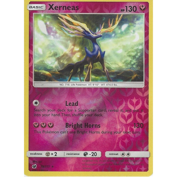 Pokemon SM-4 Crimson Invasion Card: XERNEAS - 73/111 - Reverse Holo