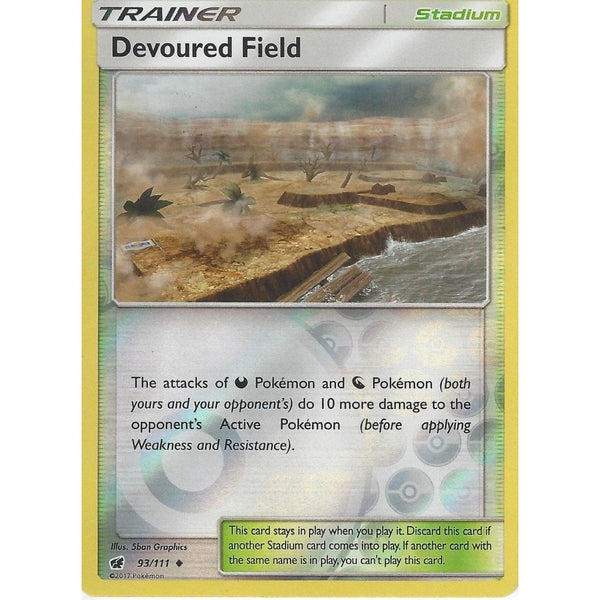 Pokemon SM-4 Crimson Invasion: DEVOURED FIELD TRAINER 93/111 Reverse Holo