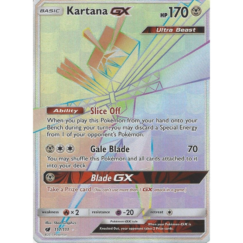 Pokemon SM-4 Crimson Invasion: KARTANA GX - 117/111 - RAINBOW Ultra Ra - Recaptured LTD Pokemon SM-4 Crimson Invasion: KARTANA GX - 117/111 - RAINBOW Ultra Ra - Recaptured LTD